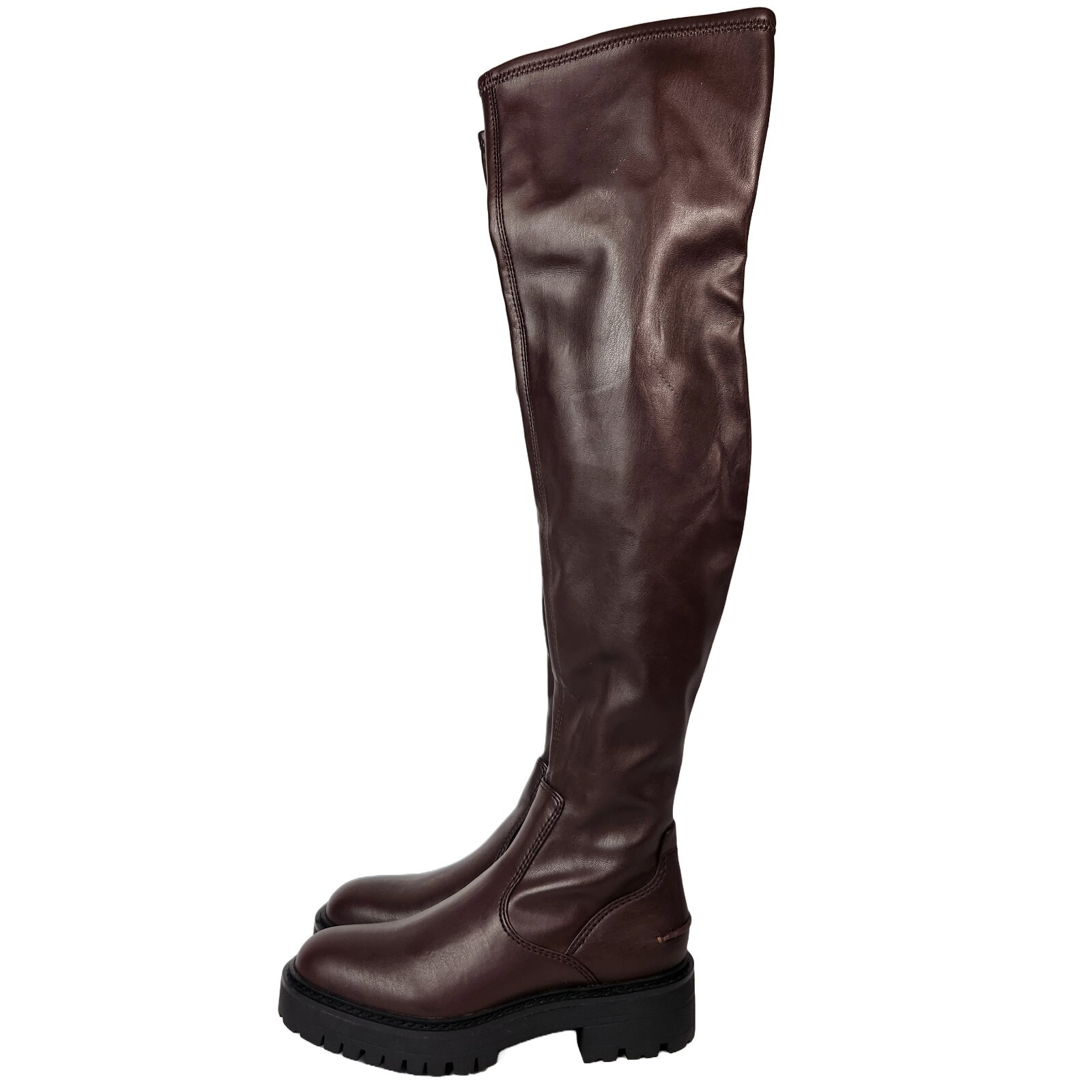 Franco Sarto Boots Womens 5.5 Chunky Lug Sole Over The Knee Boho Academia Preppy